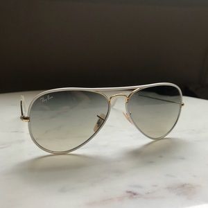 White Ray-Ban Aviator Sunglasses